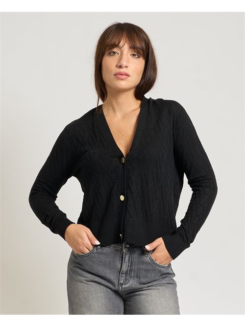 AX women's cardigan with lettering logo ARMANI EXCHANGE | XW001315-AF16619FC101